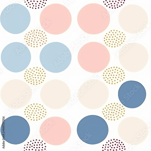 Circle shape and form. Overlap circle pattern. Polka dots pattern in pastel color palette. Abstract illustration. Simplicity