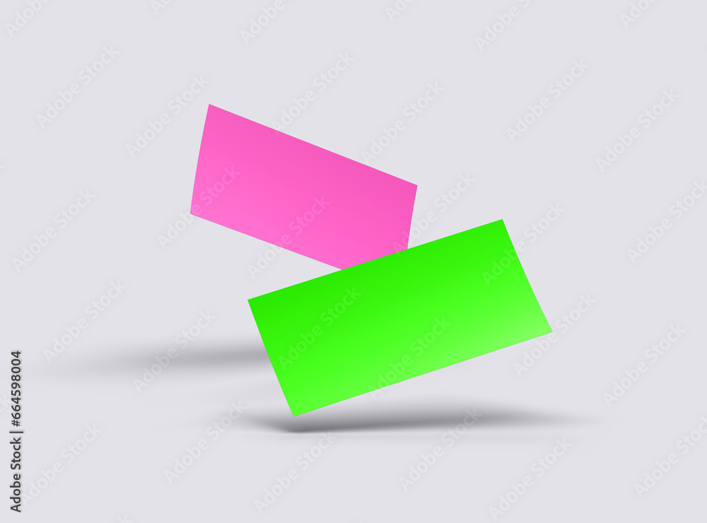 Blank 8.3'x3.9' DL Flyers template with an easily changeable one-color sheet to present your design. 3d render Blank 8.3'x3.9' DL Flyers template with an easily changeable one-color sheet to present your design. 3d render