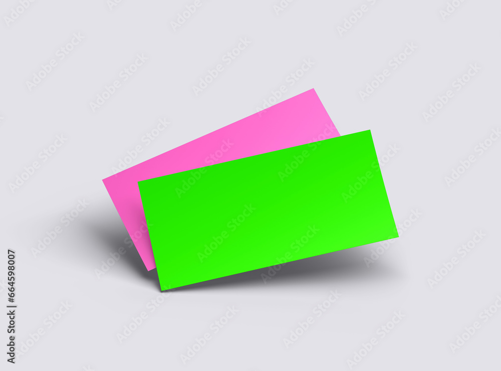 Blank 8.3'x3.9' DL Flyers template with an easily changeable one-color sheet to present your design. 3d render Blank 8.3'x3.9' DL Flyers template with an easily changeable one-color sheet to present your design. 3d render