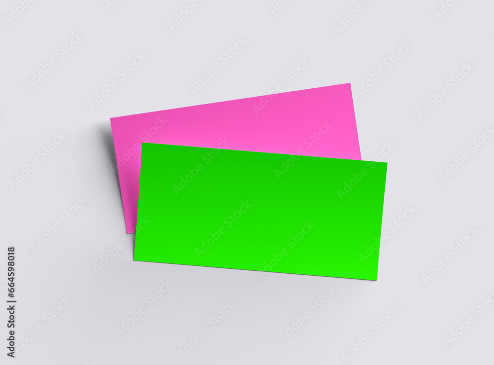 Blank 8.3'x3.9' DL Flyers template with an easily changeable one-color sheet to present your design. 3d render Blank 8.3'x3.9' DL Flyers template with an easily changeable one-color sheet to present your design. 3d render
