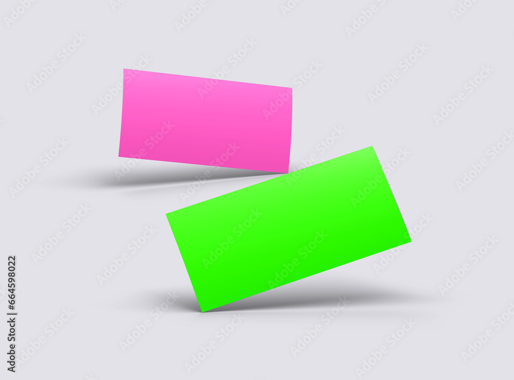 Blank 8.3'x3.9' DL Flyers template with an easily changeable one-color sheet to present your design. 3d render Blank 8.3'x3.9' DL Flyers template with an easily changeable one-color sheet to present your design. 3d render