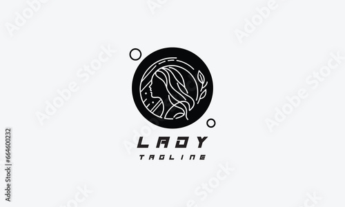 Women, lady minimalistic and line-art vector logo icon illustration design