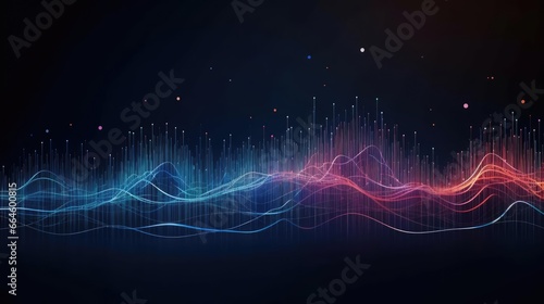 Abstract dot point connect with gradient line and aesthetic Intricate wave line design business big data connection technology concept 