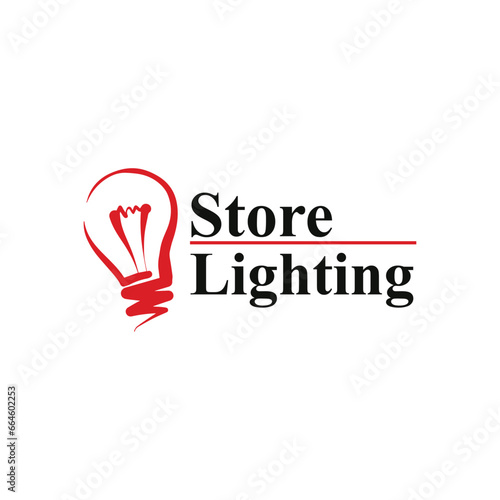 light bulb store logo design vector