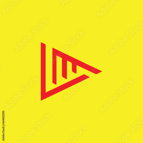 letters lm or ml text logo design vector