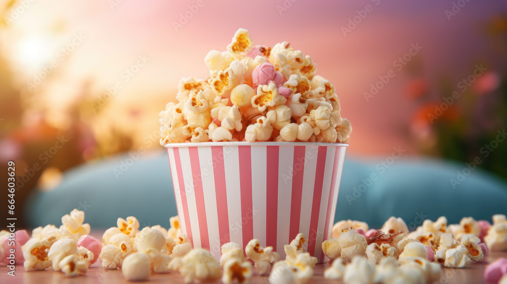 pink bucket of popcorn stands on a plain background, heart, romance, love, date, valentine's day, movie, food, day off, snack, fun, entertainment, pack, corn, film, cinema, card, symbol, sweet, salt pink bucket of popcorn stands on a plain background, heart, romance, love, date, valentine's day, movie, food, day off, snack, fun, entertainment, pack, corn, film, cinema, card, symbol, sweet, salt
