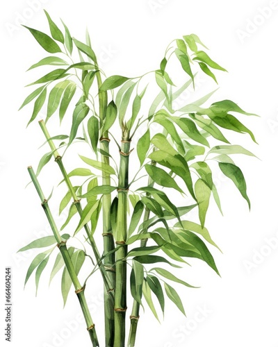 Watercolor bamboo clipart isolated on white background. © MstHafija