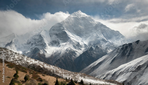 Mountain's Snow-Clad Peaks A Winter Wonderland