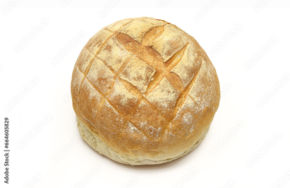 Whole round shaped bread isolated on white background Whole round shaped bread isolated on white background