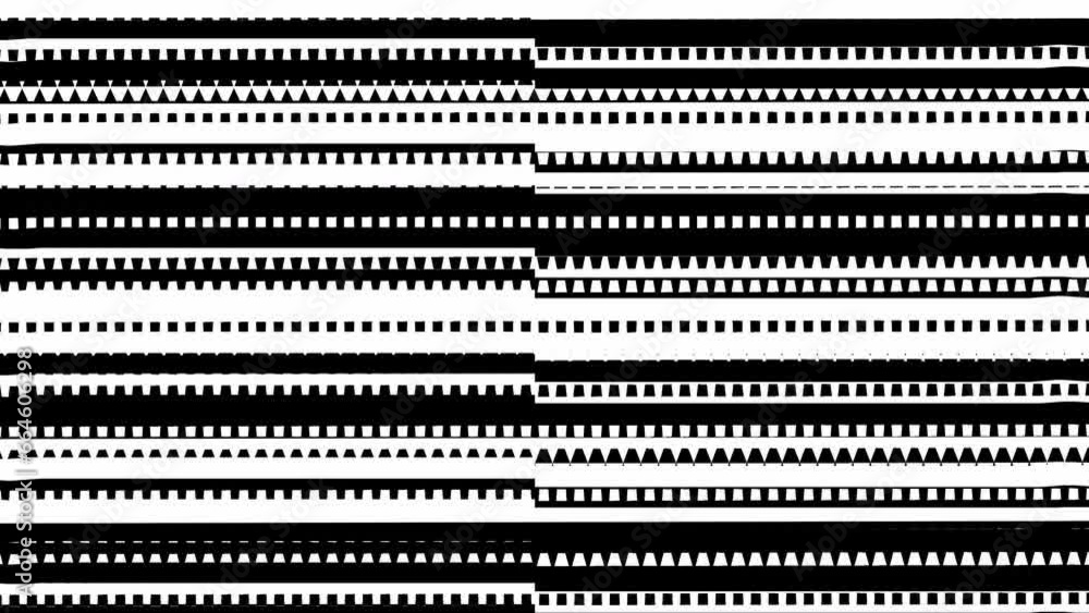 Abstract background with black and white stripes.Seamless loop video.Monochrome pattern. Abstract background with black and white stripes.Seamless loop video.Monochrome pattern.