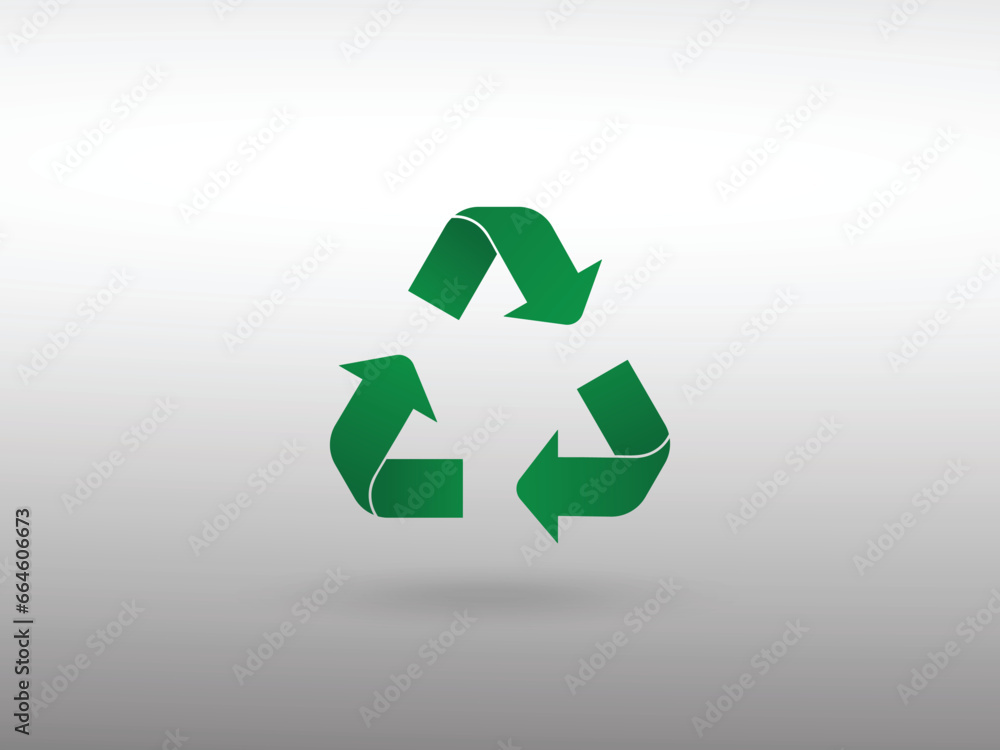 Green recycle or recycling arrows flat icon for apps and websites Green recycle or recycling arrows flat icon for apps and websites