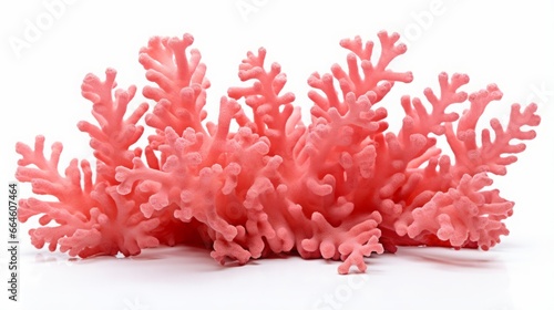 pink corals on white background.