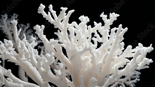 white corals on a black background. photo