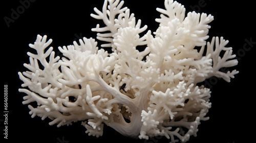 white corals on a black background.