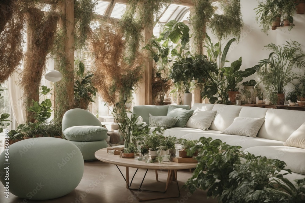 Biophilic relax area interior design