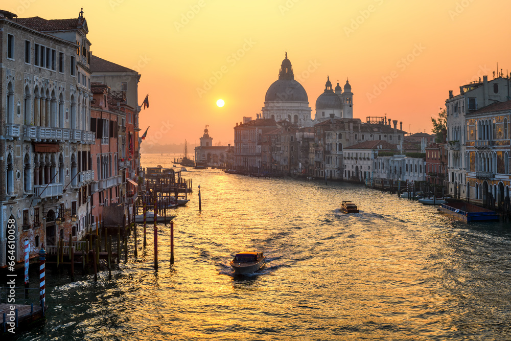 Venice, Italy, the Grand Canal in sunrise light