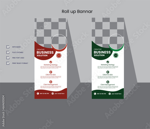 Vector attractive and professional roll up banner design