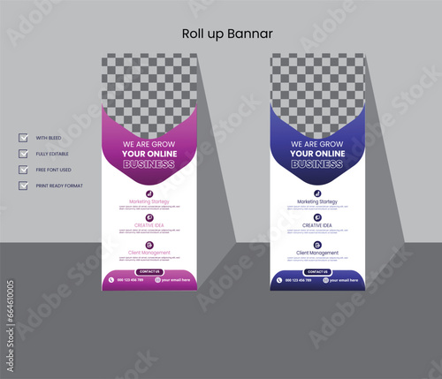 Vector attractive and professional roll up banner design