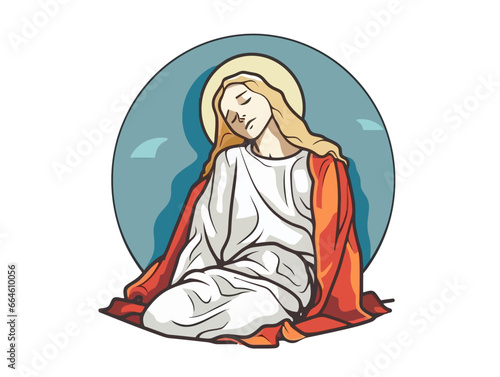 Doodle Lamentation, cartoon sticker, sketch, vector, Illustration, minimalistic