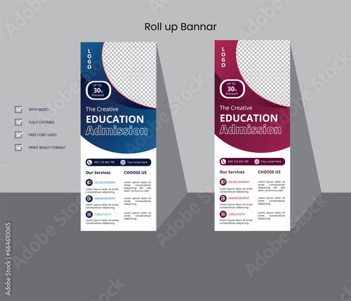 Vector attractive and professional roll up banner design