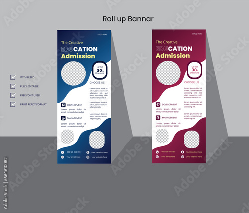 Vector attractive and professional roll up banner design