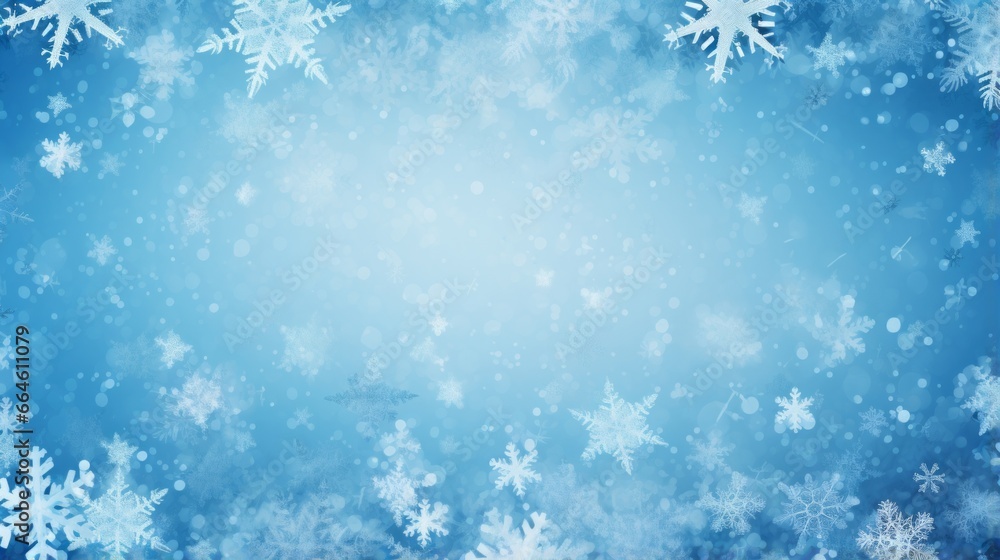 winter background made of snowflakes.