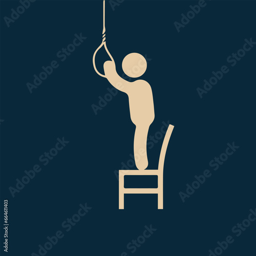 Suicide Vector Illustration People