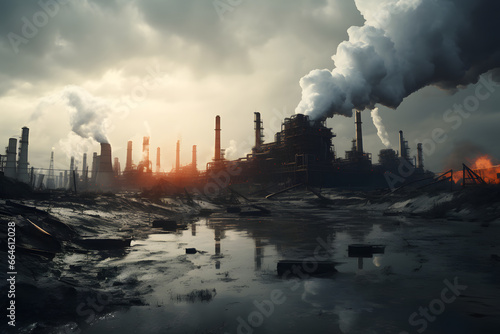 Industrielle Verschmutzung  Umweltbelastung und Ma  nahmen zur Umweltschutzkontrolle in industriellen Produktionsgebieten