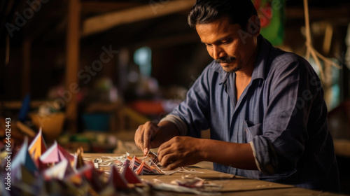 Indian Kite Maker Shaping Art for Soaring Flight
