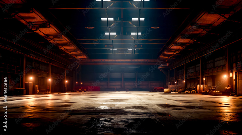 Empty warehouse with lot of light coming from the ceiling and windows. Empty warehouse with lot of light coming from the ceiling and windows.