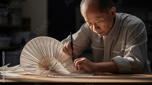 Deft Hands Folding Delicate Paper  Talented Japanese Fan Maker