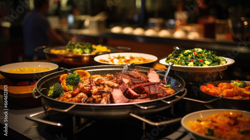 Skewers of succulent meats in a lively Brazilian churrascaria
