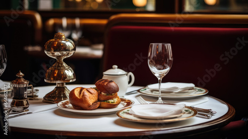 Butter and garlic scented air in an elegant French brasserie
