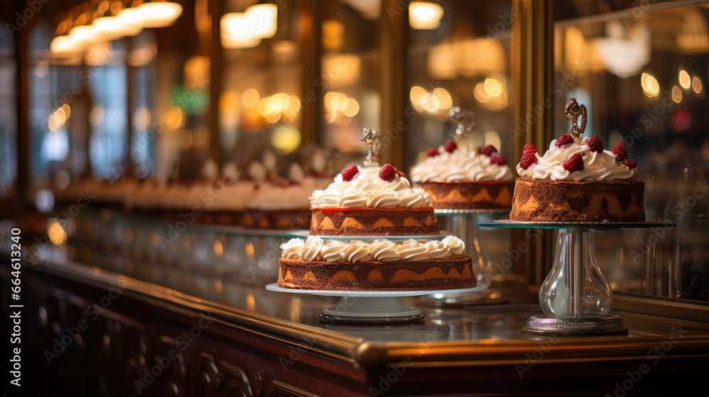 Fototapeta premium Charming Hungarian Patisserie: Rákóczi Túrós Dobos Torte