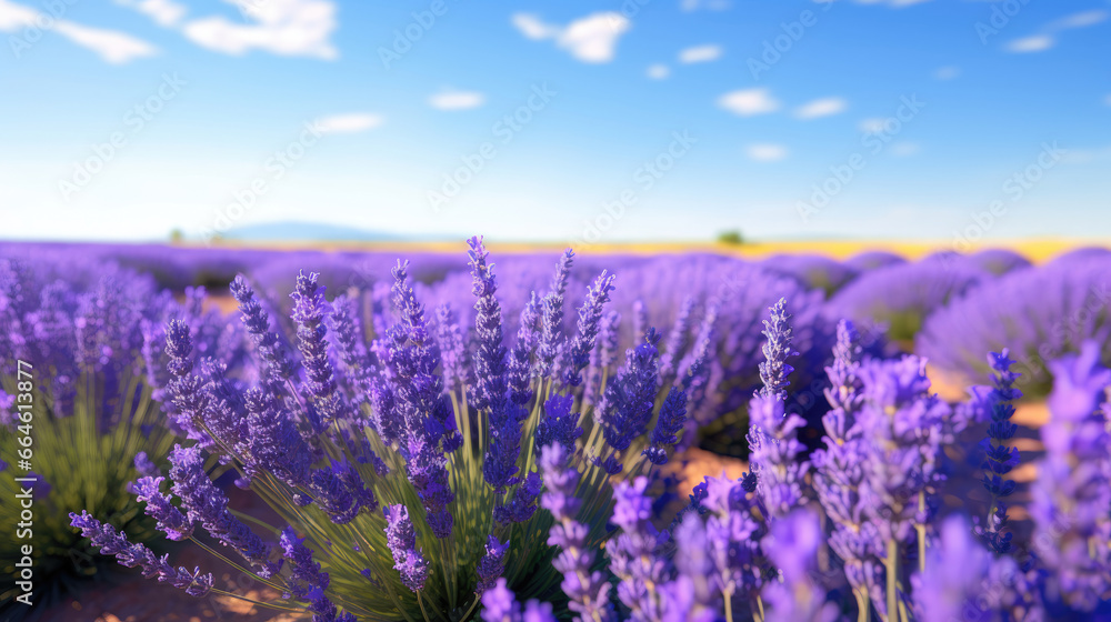 Obraz premium Rustic French Lavender Field in Full Bloom