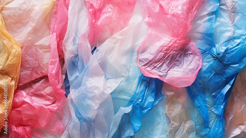 background of plastic bags polluting the environment.