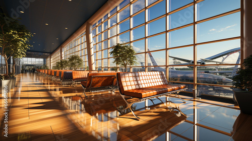 interior of airport lounge with lounge