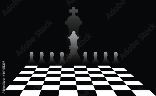 chess board with pieces