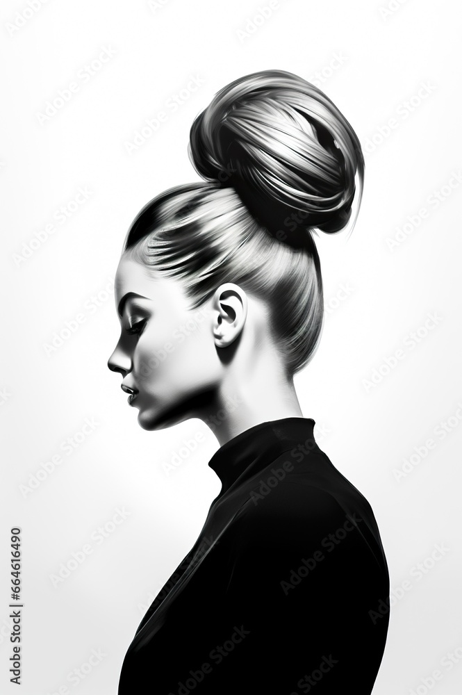 Φωτογραφία black and white portrait of elegant and stylish woman, sensual lady isolated, be