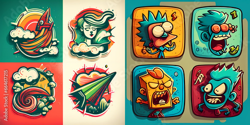  Stickers of Playful and Whimsical Figures and Characters 