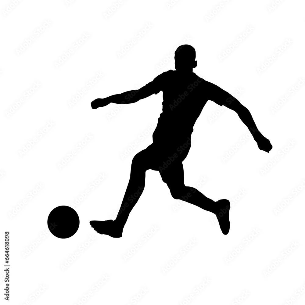 Football player silhouette, soccer player  - vector illustratio