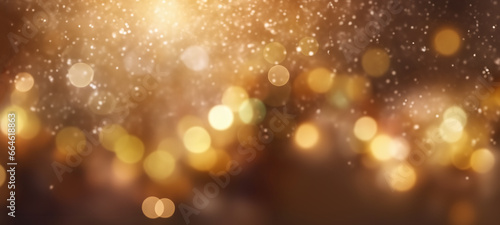 Gold fireworks and bokeh in new year eve and copy space. abstract background holiday. Banner