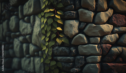 Nature medieval wall texture seamless background AI Generated