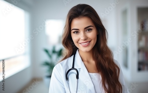 A woman doctor smiling stan...