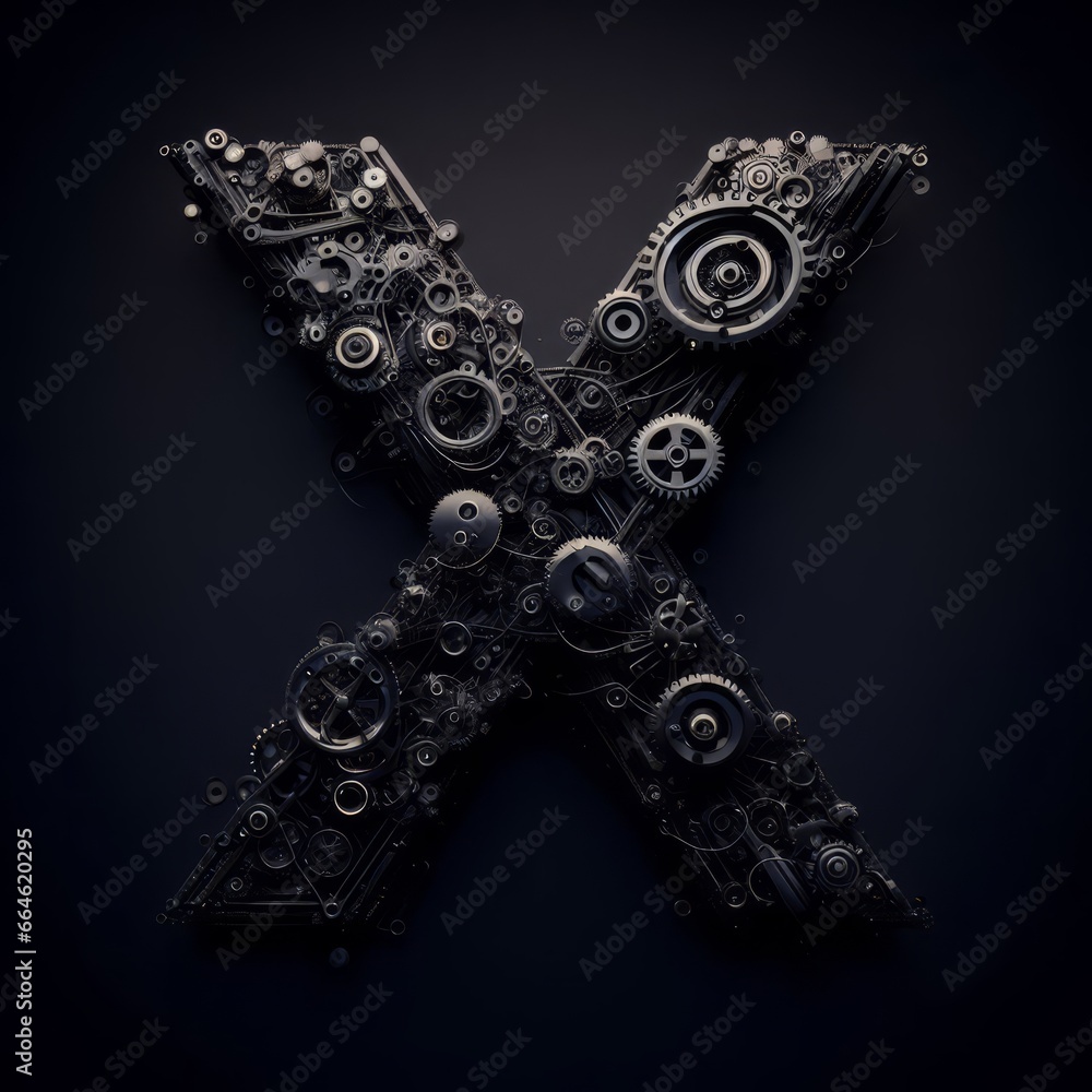 Obraz premium Mechanical letter X