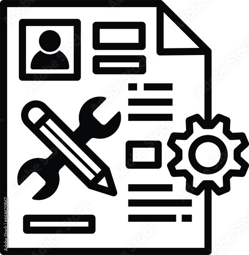 functional resume icon skill resume vector