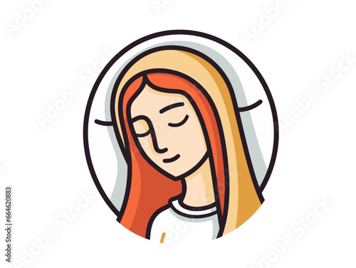 Doodle Icon of Mary Magdalene, cartoon sticker, sketch, vector, Illustration, minimalistic