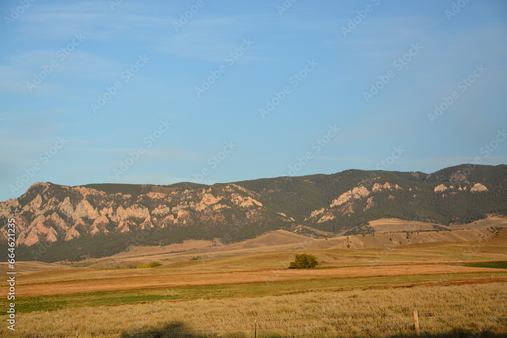 Wyoming plains with mountains in the background