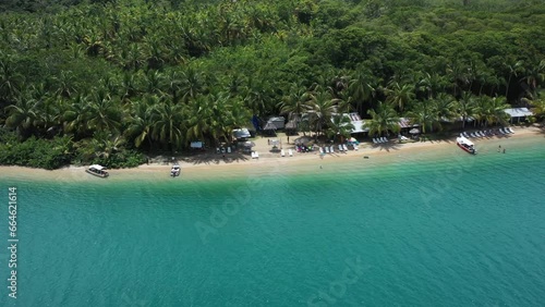 Aerial shot of Starfish beach in Bocas del Toro, Panama photo