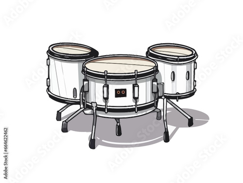 Doodle Drumline, cartoon sticker, sketch, vector, Illustration, minimalistic